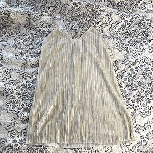 Bardot Metalic Silver Strappy Mini Dress